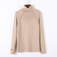 Load image into Gallery viewer, High Quality Turtleneck Sweater Women Pullover Autumn Winter Solid Knitted Sweater Casual Female White Oversized Sweater