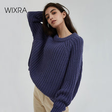 Load image into Gallery viewer, Wixra Knitted Chunky Oversized Sweater Women Loose Solid Thick O-Neck Pullover Jumpers Stylish Tops for Female Autumn Winter
