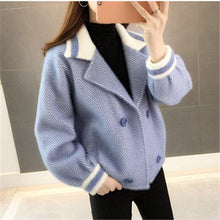 Load image into Gallery viewer, Autumn 2019 the new imitated mink wool coat more female brief paragraph small autumn winter sweater cardigan LD001