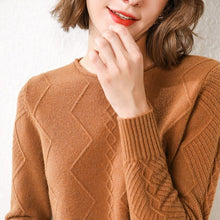 Load image into Gallery viewer, adohon 2019 woman winter 100% Cashmere sweaters and auntmun knitted Pullovers High Quality Warm Female thickening O-neck