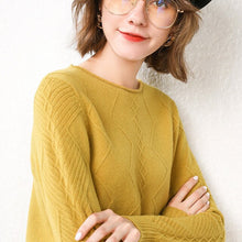 Load image into Gallery viewer, adohon 2019 woman winter 100% Cashmere sweaters and auntmun knitted Pullovers High Quality Warm Female thickening O-neck