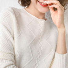 Load image into Gallery viewer, adohon 2019 woman winter 100% Cashmere sweaters and auntmun knitted Pullovers High Quality Warm Female thickening O-neck