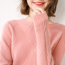 Load image into Gallery viewer, adohon 2019 woman winter 100% Cashmere sweaters and auntmun knitted Pullovers High Quality Warm Female thickening O-neck