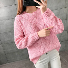 Load image into Gallery viewer, New Fashion 2019 Women Autumn Winter Embroidery Brand Sweater Pullovers Warm Knitted Sweaters Pullover Lady