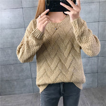 Load image into Gallery viewer, New Fashion 2019 Women Autumn Winter Embroidery Brand Sweater Pullovers Warm Knitted Sweaters Pullover Lady