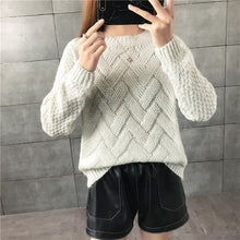 Load image into Gallery viewer, New Fashion 2019 Women Autumn Winter Embroidery Brand Sweater Pullovers Warm Knitted Sweaters Pullover Lady