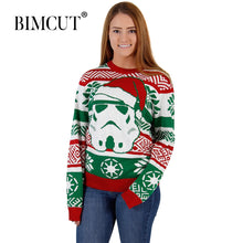Load image into Gallery viewer, Women Christmas Sweater Women's Knitwear Snowman Long Sleeve Pullover Long Sleeve O-Neck Christmas Tree knitting Sweater Tops