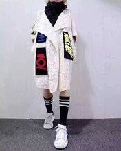 Load image into Gallery viewer, 2016 New Women Individuality Appliques Long Cardigans Fashion Thick Knitted Sweater Coat Women's Sweater Shawl And Ponchos