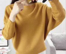 Load image into Gallery viewer, BHflutter Sweater Women Slash Neck Knitted Winter Sweaters Tops Female Batwing Cashmere Casual Pullovers Jumper Pull Femme 2019
