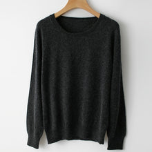 Load image into Gallery viewer, Spring Winter O-neck Cashmere Wool Sweater JECH Autumn Women Solid Big Long Sleeve Pullovers Jumper Knitted Sweaters Plus Size