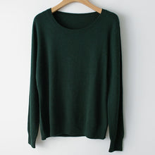 Load image into Gallery viewer, Spring Winter O-neck Cashmere Wool Sweater JECH Autumn Women Solid Big Long Sleeve Pullovers Jumper Knitted Sweaters Plus Size