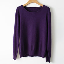 Load image into Gallery viewer, Spring Winter O-neck Cashmere Wool Sweater JECH Autumn Women Solid Big Long Sleeve Pullovers Jumper Knitted Sweaters Plus Size