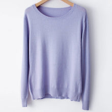 Load image into Gallery viewer, Spring Winter O-neck Cashmere Wool Sweater JECH Autumn Women Solid Big Long Sleeve Pullovers Jumper Knitted Sweaters Plus Size