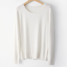 Load image into Gallery viewer, Spring Winter O-neck Cashmere Wool Sweater JECH Autumn Women Solid Big Long Sleeve Pullovers Jumper Knitted Sweaters Plus Size