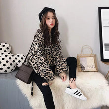 Load image into Gallery viewer, HSA 2018 Autumn Winter Women Leopard Pullover and Sweaters Round Neck Oversize Sweater Jumpers Casual Leopard Korean Pull Femme