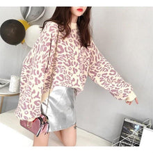 Load image into Gallery viewer, HSA 2018 Autumn Winter Women Leopard Pullover and Sweaters Round Neck Oversize Sweater Jumpers Casual Leopard Korean Pull Femme