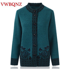 Load image into Gallery viewer, Middle-aged old women knitwear cardigan autumn winter loose big size warm sweater single-breasted female knit Casual clothes 7XL