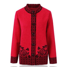 Load image into Gallery viewer, Middle-aged old women knitwear cardigan autumn winter loose big size warm sweater single-breasted female knit Casual clothes 7XL