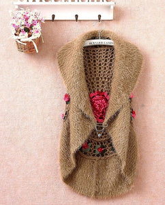 Hot sale New Fashion High Quality Autumn Winter women's crochet cape vest sweater outerwear  casual cardigan women sweater 1210