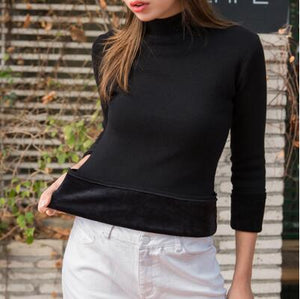 Women Sweater Winter Plus Size Knitted Sweater Women's Turtleneck Bottoming Shirt Velvet Lining Thick Warm Pullover Sweater