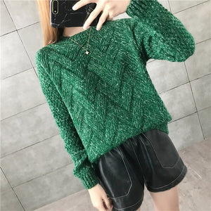 New  Fashion 2019 Women Autumn Winter  Embroidery Brand  Sweater Pullovers  Warm  Knitted Sweaters Pullover  Lady