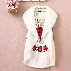 Hot sale New Fashion High Quality Autumn Winter women's crochet cape vest sweater outerwear  casual cardigan women sweater 1210