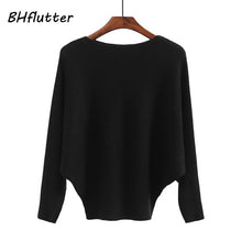 Load image into Gallery viewer, BHflutter Sweater Women Slash Neck Knitted Winter Sweaters Tops Female Batwing Cashmere Casual Pullovers Jumper Pull Femme 2019
