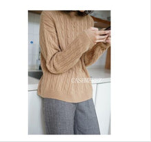 Load image into Gallery viewer, cashmere sweater female head round neck short loose thickening twist solid color knitted sweaters women autumn winter pullover
