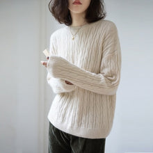 Load image into Gallery viewer, cashmere sweater female head round neck short loose thickening twist solid color knitted sweaters women autumn winter pullover
